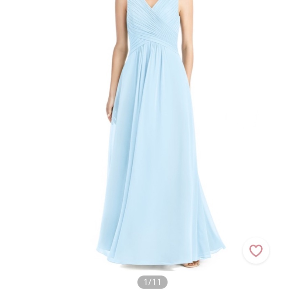Azazie Flora Bridesmaid Dress Sky Blue Size 8
